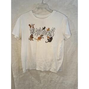 The Aristocats Disney T-Shirt White Crewneck Short Sleeve Size Medium